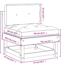 Mittelsofa mit Kissen Massivholz Douglasie