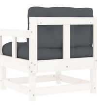 Gartenstühle mit Kissen 2 Stk. Weiß Massivholz Kiefer