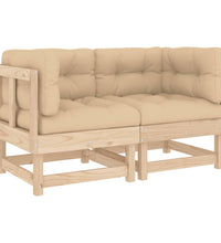 Ecksofas mit Kissen 2 Stk. Massivholz Kiefer