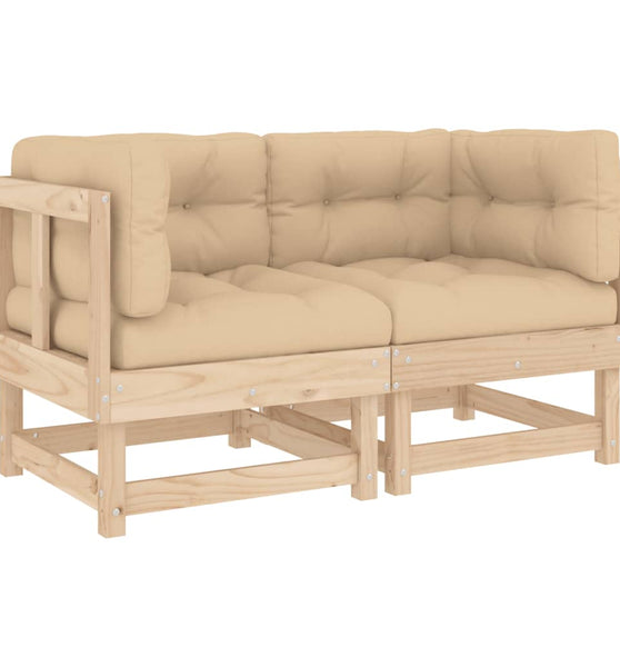 Ecksofas mit Kissen 2 Stk. Massivholz Kiefer