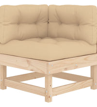 Ecksofas mit Kissen 2 Stk. Massivholz Kiefer