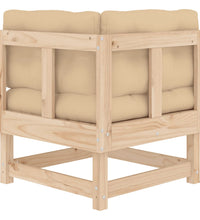Ecksofas mit Kissen 2 Stk. Massivholz Kiefer