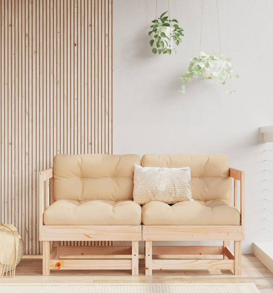 Ecksofas mit Kissen 2 Stk. Massivholz Kiefer