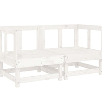 Ecksofas mit Kissen 2 Stk. Weiß Massivholz Kiefer