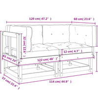 Ecksofas mit Kissen 2 Stk. Weiß Massivholz Kiefer