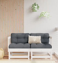 Ecksofas mit Kissen 2 Stk. Weiß Massivholz Kiefer