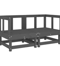 Ecksofas mit Kissen 2 Stk. Grau Massivholz Kiefer