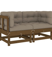 Ecksofas mit Kissen 2 Stk. Honigbraun Massivholz Kiefer