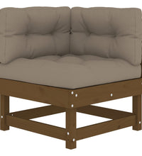 Ecksofas mit Kissen 2 Stk. Honigbraun Massivholz Kiefer