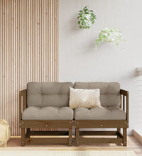 Ecksofas mit Kissen 2 Stk. Honigbraun Massivholz Kiefer