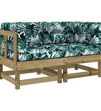 Ecksofas mit Kissen 2 Stk. Kiefernholz Imprägniert