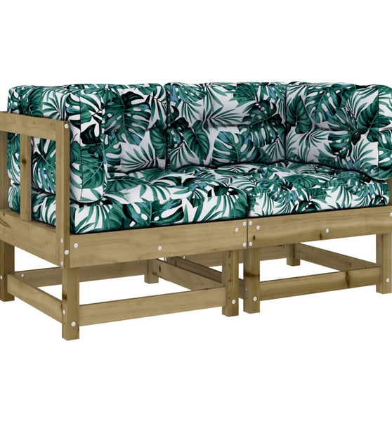 Ecksofas mit Kissen 2 Stk. Kiefernholz Imprägniert