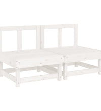 Mittelsofas mit Kissen 2 Stk. Weiß Massivholz Kiefer