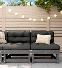 Mittelsofas mit Kissen 2 Stk. Grau Massivholz Kiefer