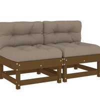 Mittelsofas mit Kissen 2 Stk. Honigbraun Massivholz Kiefer