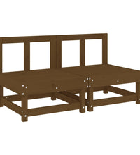 Mittelsofas mit Kissen 2 Stk. Honigbraun Massivholz Kiefer