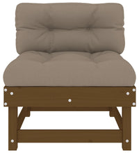 Mittelsofas mit Kissen 2 Stk. Honigbraun Massivholz Kiefer