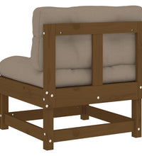 Mittelsofas mit Kissen 2 Stk. Honigbraun Massivholz Kiefer