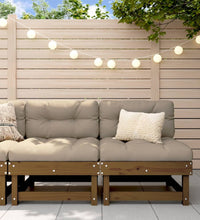 Mittelsofas mit Kissen 2 Stk. Honigbraun Massivholz Kiefer