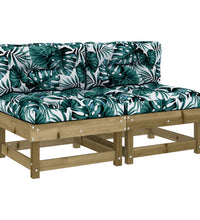 Mittelsofas mit Kissen 2 Stk. Kiefernholz Imprägniert