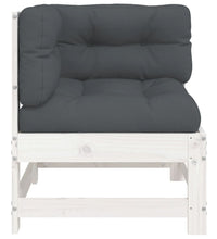 Ecksofa mit Kissen Weiß Massivholz Kiefer