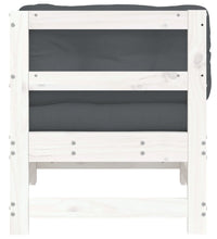 Ecksofa mit Kissen Weiß Massivholz Kiefer