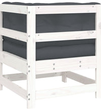 Ecksofa mit Kissen Weiß Massivholz Kiefer