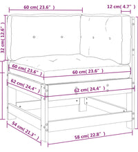 Ecksofa mit Kissen Weiß Massivholz Kiefer