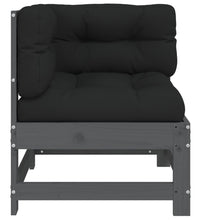 Ecksofa mit Kissen Grau Massivholz Kiefer