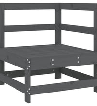 Ecksofa mit Kissen Grau Massivholz Kiefer