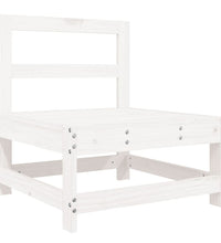 Mittelsofa mit Kissen Weiß Massivholz Kiefer