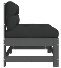 Mittelsofa mit Kissen Grau Massivholz Kiefer