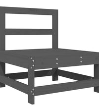 Mittelsofa mit Kissen Grau Massivholz Kiefer