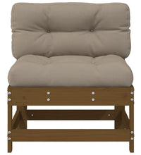 Mittelsofa mit Kissen Honigbraun Massivholz Kiefer