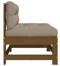 Mittelsofa mit Kissen Honigbraun Massivholz Kiefer