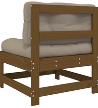 Mittelsofa mit Kissen Honigbraun Massivholz Kiefer