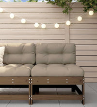 Mittelsofa mit Kissen Honigbraun Massivholz Kiefer