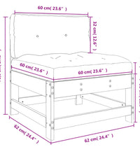 Mittelsofa mit Kissen Kiefernholz Imprägniert