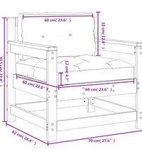Gartenstühle mit Kissen 2 Stk. Kiefernholz Imprägniert