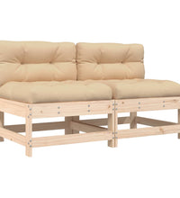 Mittelsofas mit Kissen 2 Stk. Massivholz Kiefer