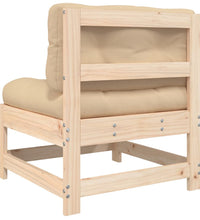 Mittelsofas mit Kissen 2 Stk. Massivholz Kiefer