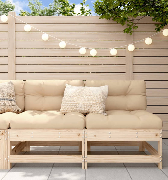 Mittelsofas mit Kissen 2 Stk. Massivholz Kiefer