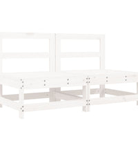 Mittelsofas mit Kissen 2 Stk. Weiß Massivholz Kiefer