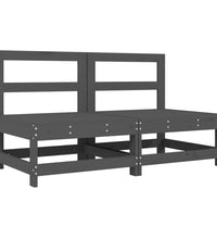 Mittelsofas mit Kissen 2 Stk. Grau Massivholz Kiefer