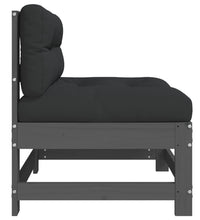 Mittelsofas mit Kissen 2 Stk. Grau Massivholz Kiefer