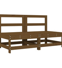 Mittelsofas mit Kissen 2 Stk. Honigbraun Massivholz Kiefer