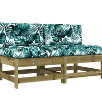 Mittelsofas mit Kissen 2 Stk. Kiefernholz Imprägniert