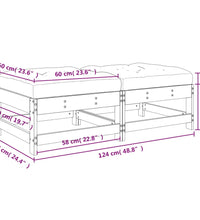 Gartenhocker mit Kissen 2 Stk. Massivholz Douglasie