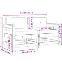 Gartenstühle mit Kissen 2 Stk. Massivholz Kiefer