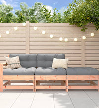 3-tlg. Garten-Lounge-Set mit Kissen Massivholz Douglasie